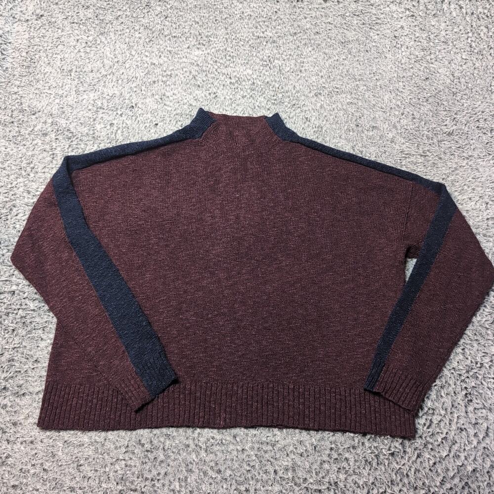 American Eagle Sweater Women Large Red Blue Casual Career Subtle Cropped Dressy